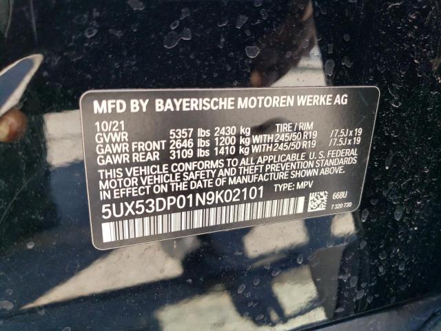 2022 BMW X3 XDRIVE3 - 5UX53DP01N9K02101