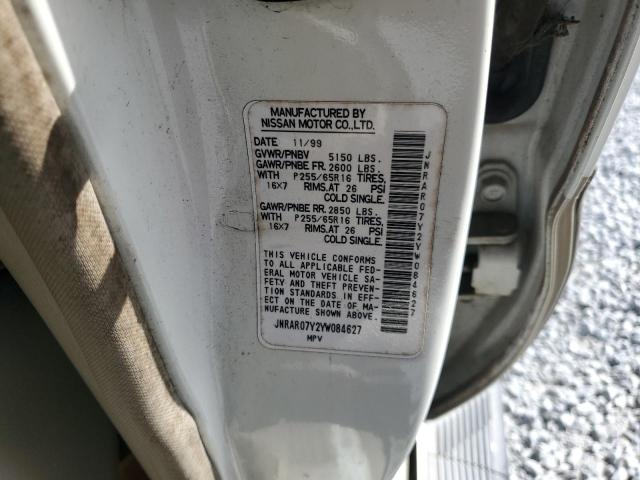 2000 Infiniti Qx4 VIN: JNRAR07Y2YW084627 Lot: 53059124