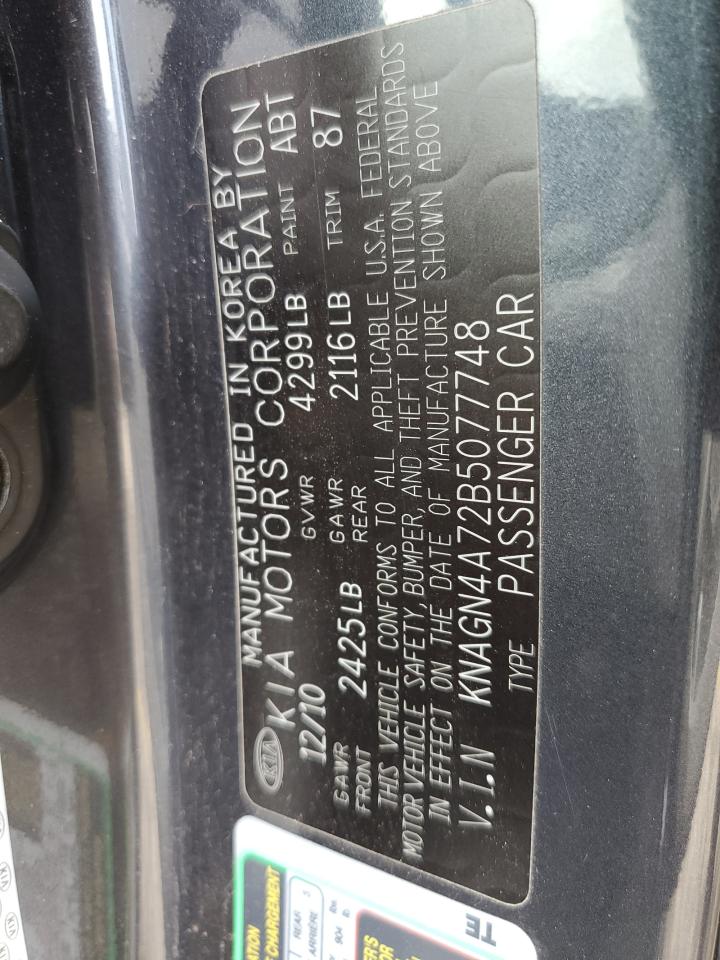 KNAGN4A72B5077748 2011 Kia Optima Ex