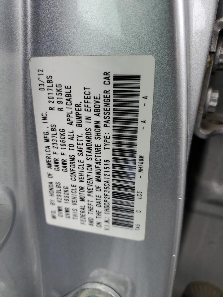 1HGCP2F35CA121516 2012 Honda Accord Lx