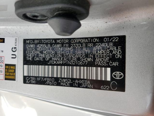 2022 Toyota Prius Prime Le VIN: JTDKAMFP1N3210677 Lot: 51725084