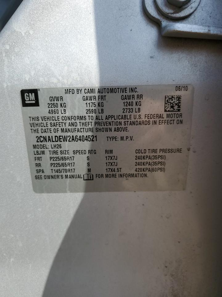 2CNALDEW2A6404521 2010 Chevrolet Equinox Lt