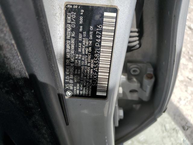 2002 BMW X5 3.0I VIN: 5UXFA53582LP44716 Lot: 54016324