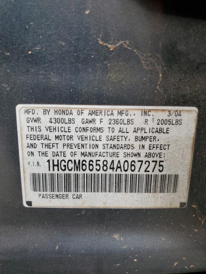 1HGCM66584A067275 2004 Honda Accord Ex