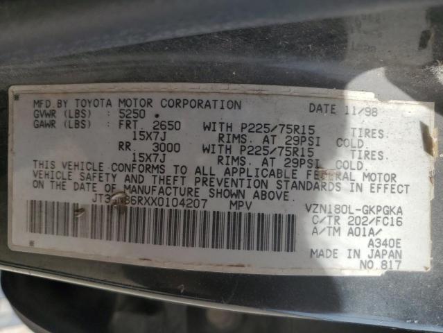 1999 Toyota 4Runner Sr5 VIN: JT3GN86RXX0104207 Lot: 57082274