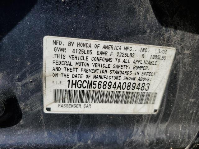 2004 Honda Accord Ex VIN: 1HGCM56894A089483 Lot: 55280204