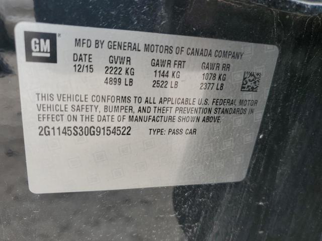 2016 Chevrolet Impala Ltz VIN: 2G1145S30G9154522 Lot: 56617454