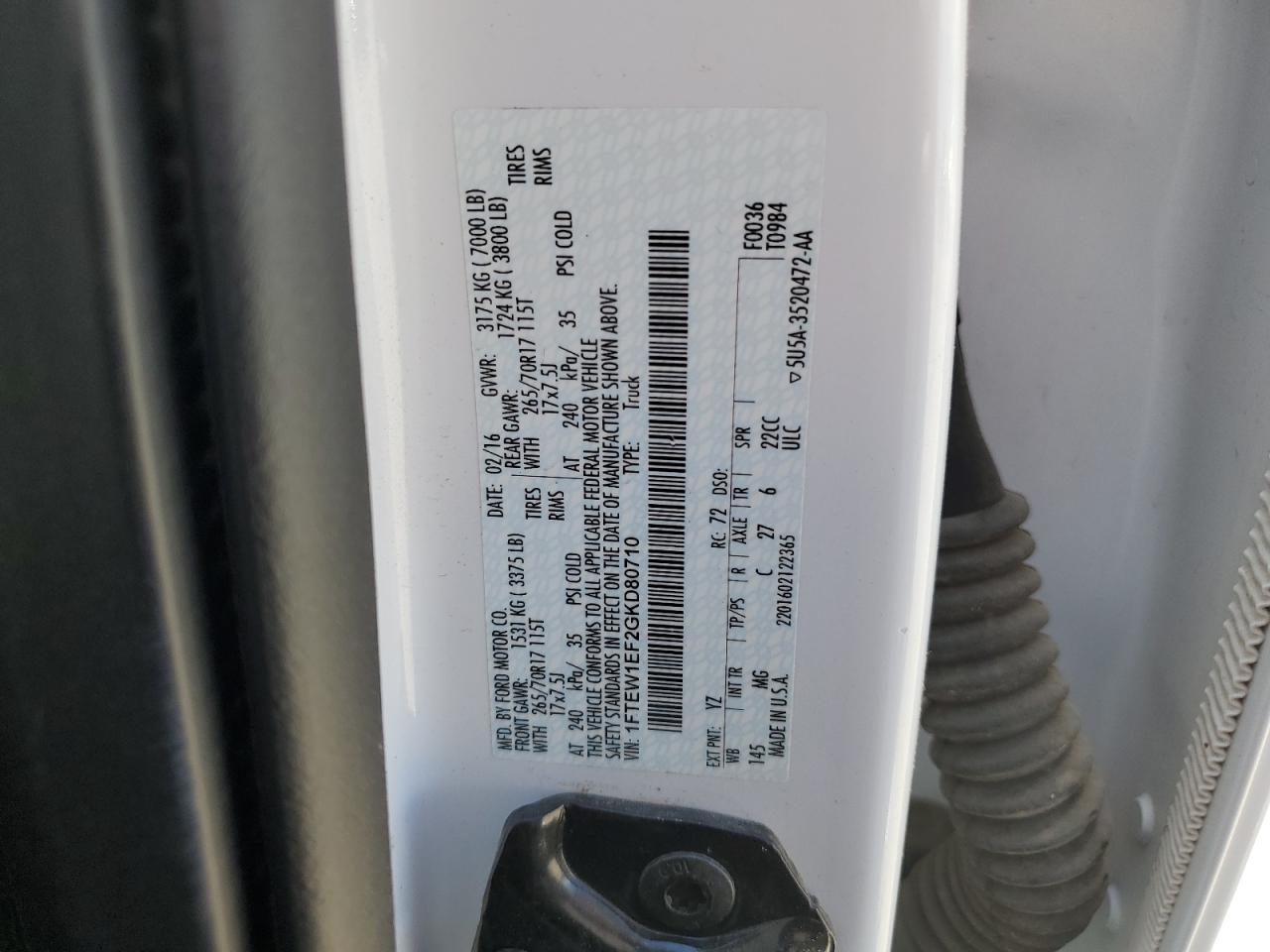 1FTEW1EF2GKD80710 2016 Ford F150 Supercrew