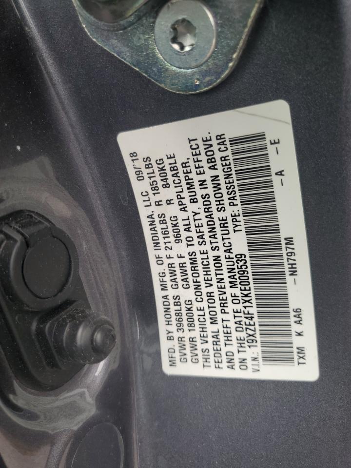 19XZE4F1XKE009539 2019 Honda Insight Lx