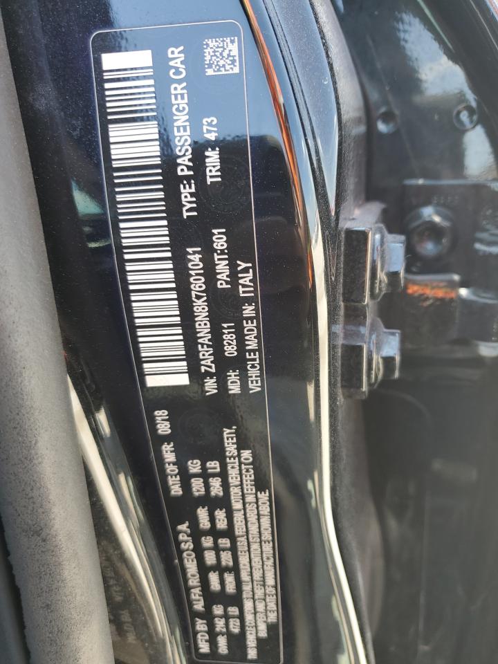 ZARFANBN8K7601041 2019 Alfa Romeo Giulia Ti