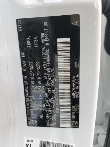 2022 Toyota Highlander Hybrid Platinum VIN: 5TDEBRCH7NS094551 Lot: 54324304