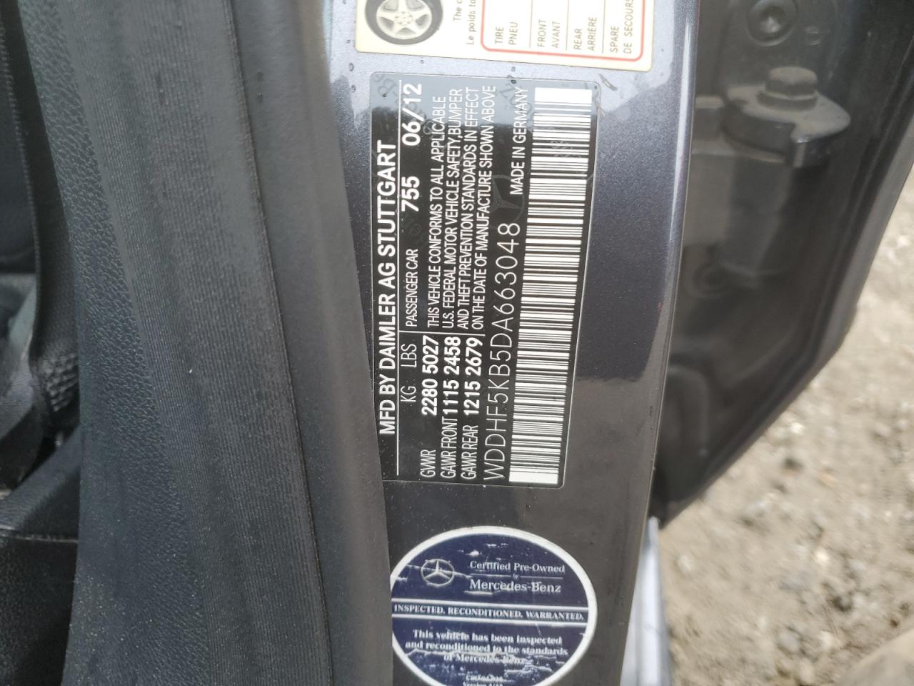 WDDHF5KB5DA663048 2013 Mercedes-Benz E 350