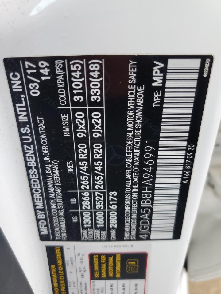 4JGDA5JB8HA946991 2017 Mercedes-Benz Gle 350