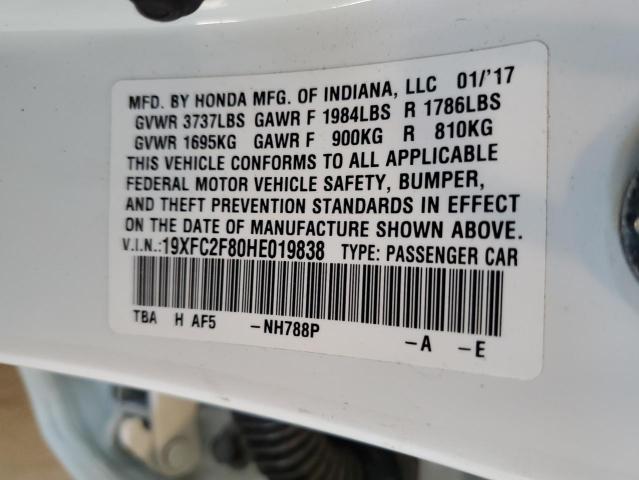 2017 HONDA CIVIC EX - 19XFC2F80HE019838