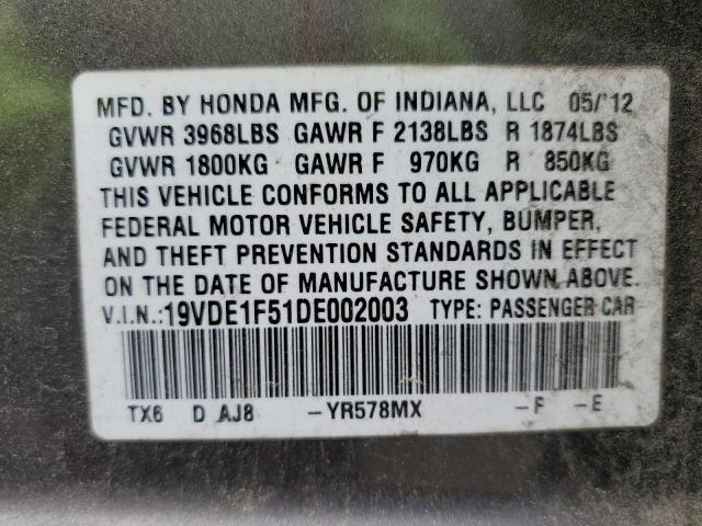 2013 Acura Ilx 20 Premium VIN: 19VDE1F51DE002003 Lot: 56404354