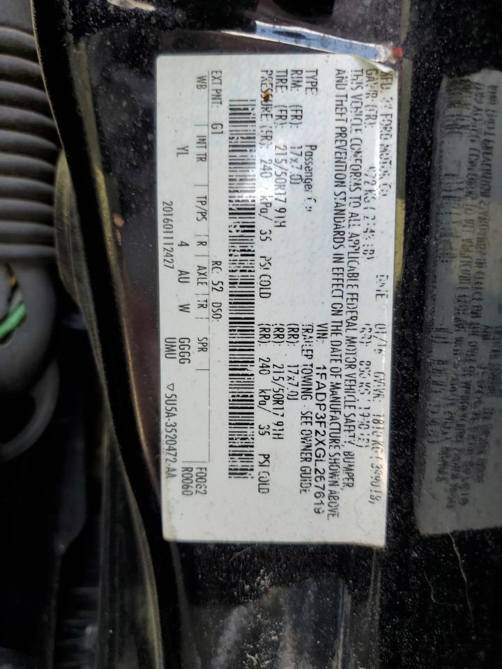 1FADP3F2XGL267619 2016 Ford Focus Se