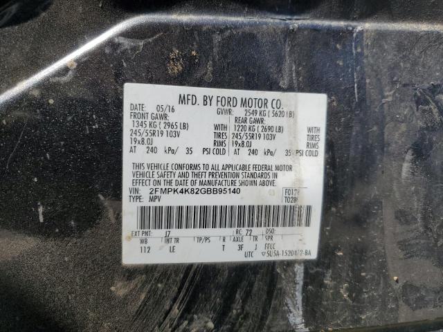 2016 Ford Edge Titanium VIN: 2FMPK4K82GBB95140 Lot: 54731444