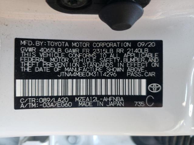 2021 TOYOTA COROLLA XS - JTNA4MBE0M3114296