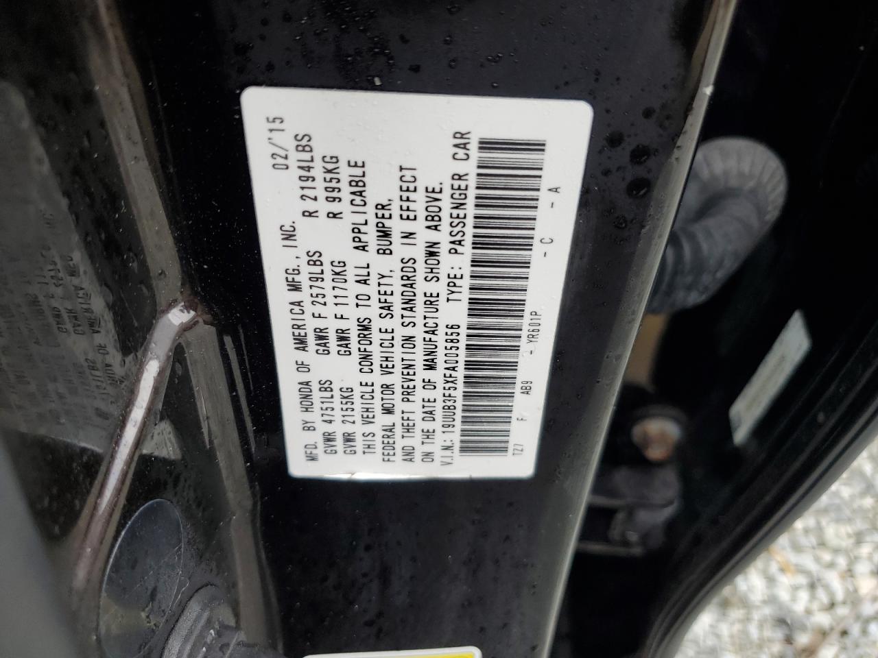19UUB3F5XFA005856 2015 Acura Tlx Tech