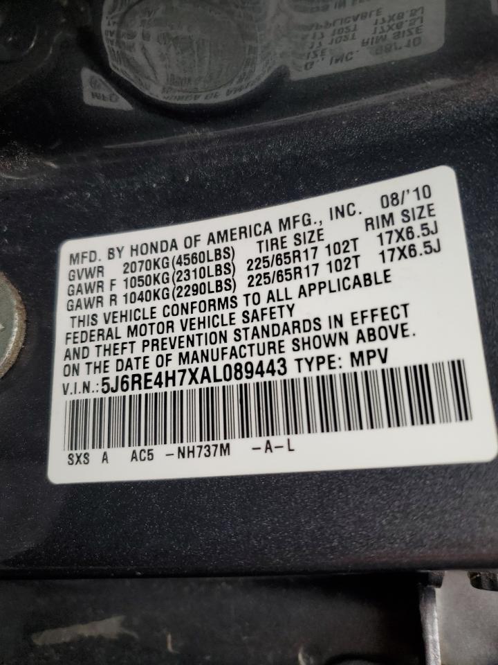 5J6RE4H7XAL089443 2010 Honda Cr-V Exl