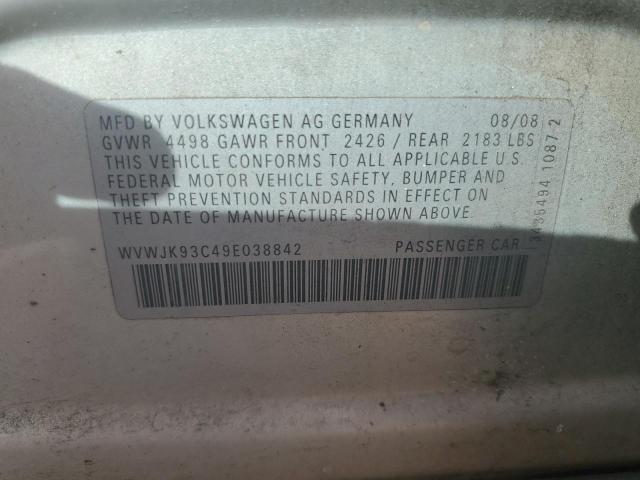 2009 Volkswagen Passat Turbo VIN: WVWJK93C49E038842 Lot: 54469074