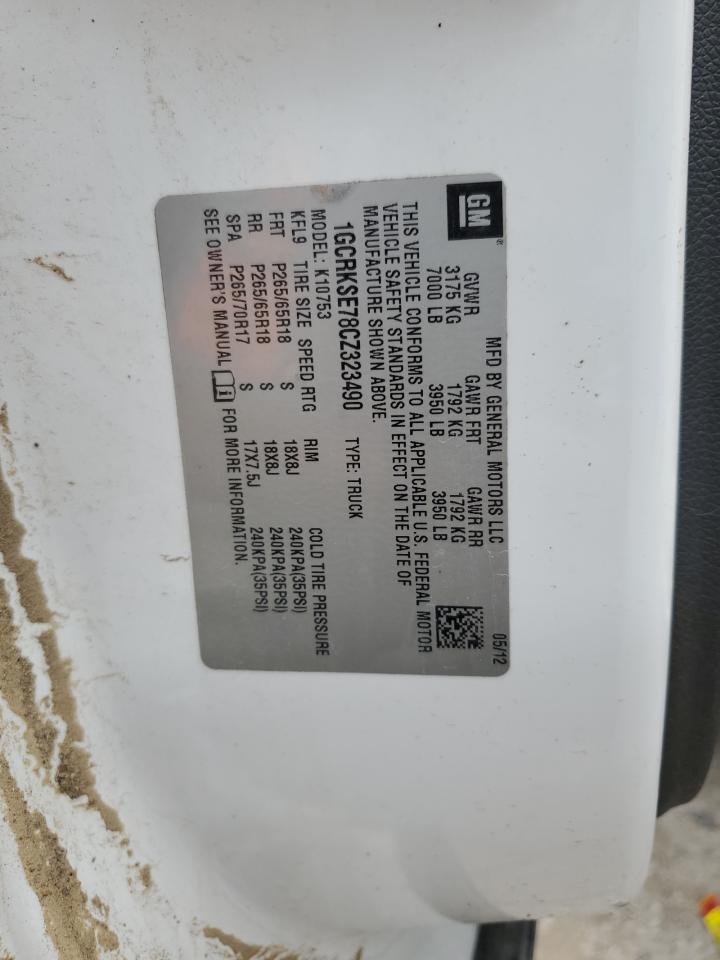 1GCRKSE78CZ323490 2012 Chevrolet Silverado K1500 Lt