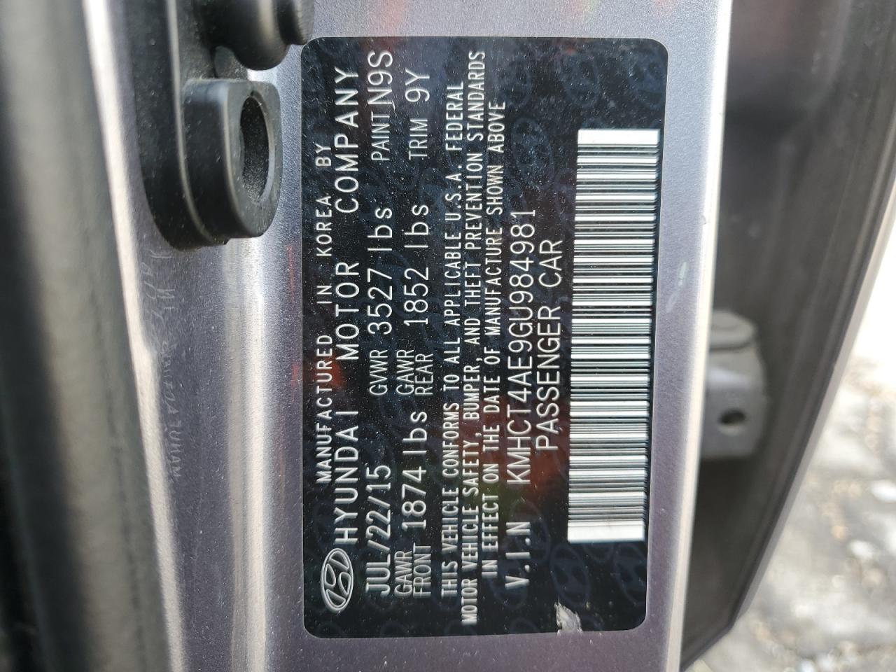 KMHCT4AE9GU984981 2016 Hyundai Accent Se