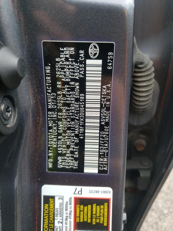 4T1BF1FK3DU645189 2013 Toyota Camry L