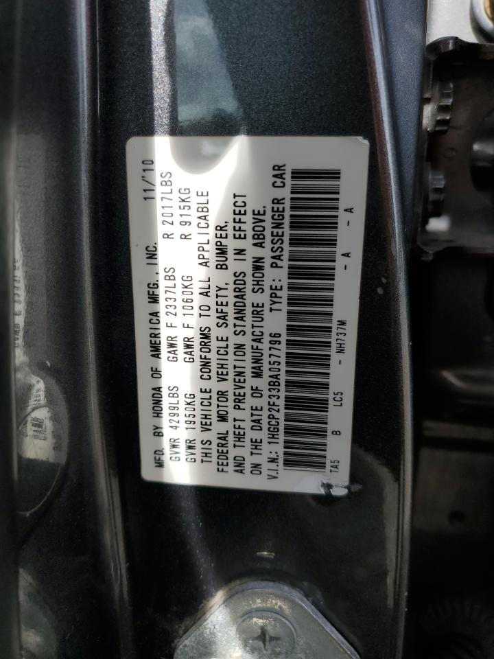 1HGCP2F33BA057796 2011 Honda Accord Lx