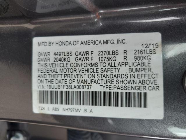 2020 Acura Tlx VIN: 19UUB1F38LA008737 Lot: 54335834