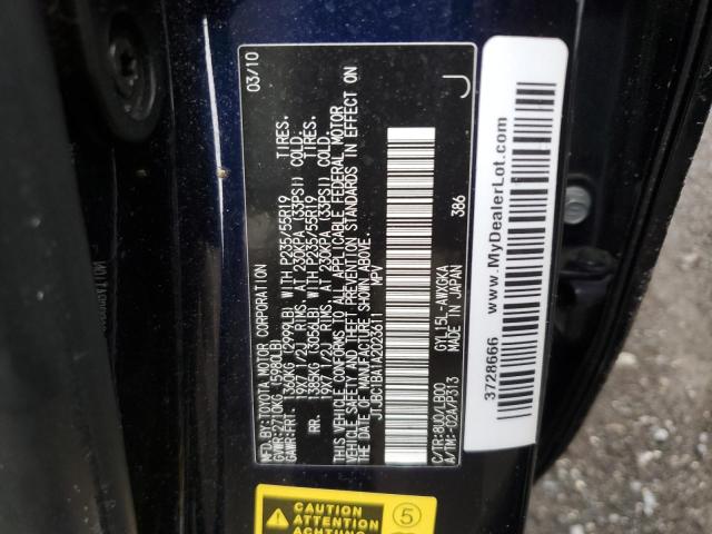 2010 Lexus Rx 450 VIN: JTJBC1BA1A2023611 Lot: 55812134