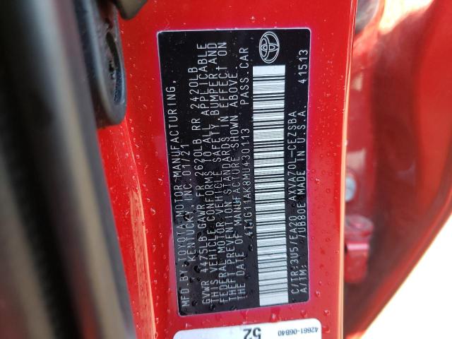 2021 Toyota Camry Se VIN: 4T1G11AK8MU430113 Lot: 54366954