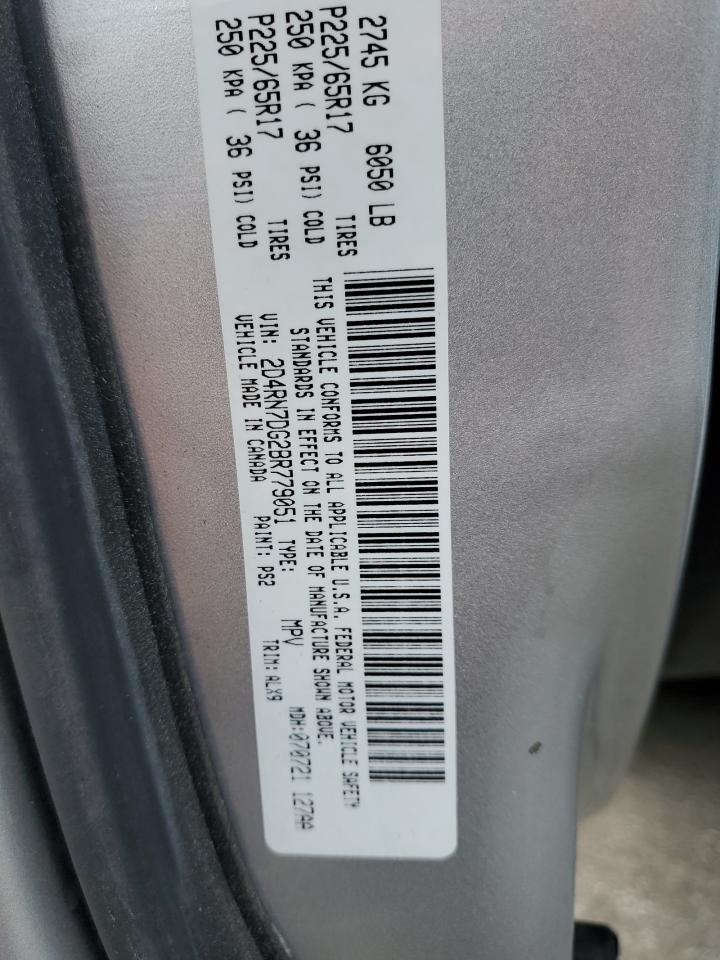 2D4RN7DG2BR779051 2011 Dodge Grand Caravan R/T