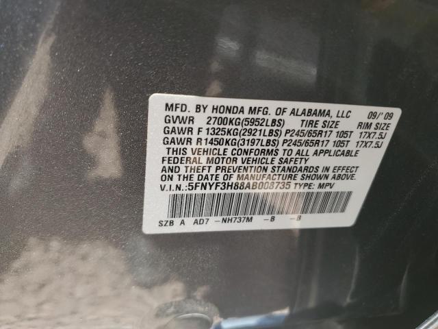 2010 Honda Pilot Touring VIN: 5FNYF3H88AB008735 Lot: 56464704