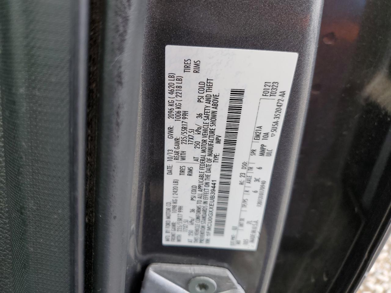 1FMCU0GXXEUB39441 2014 Ford Escape Se