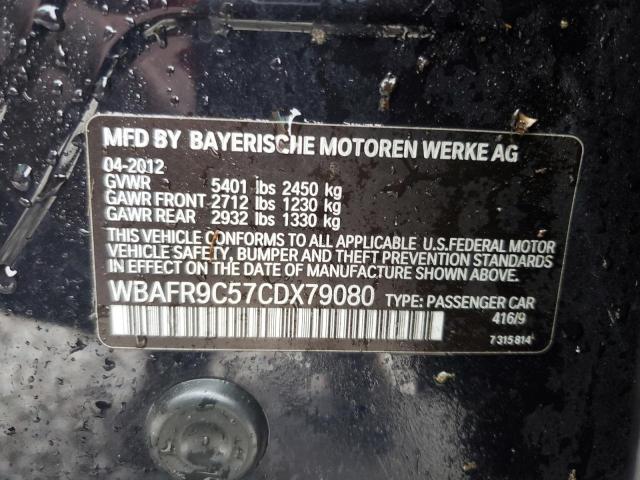 2012 BMW 550 I VIN: WBAFR9C57CDX79080 Lot: 54424644
