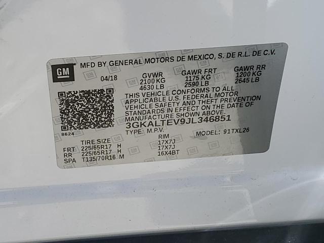 2018 GMC Terrain Sle VIN: 3GKALTEV9JL346851 Lot: 53771544