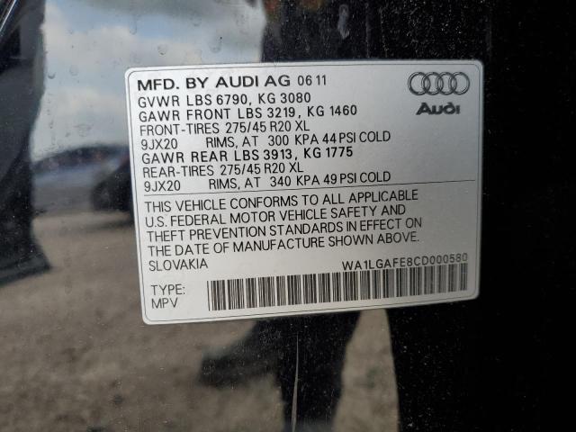 2012 Audi Q7 Premium Plus VIN: WA1LGAFE8CD000580 Lot: 52650204