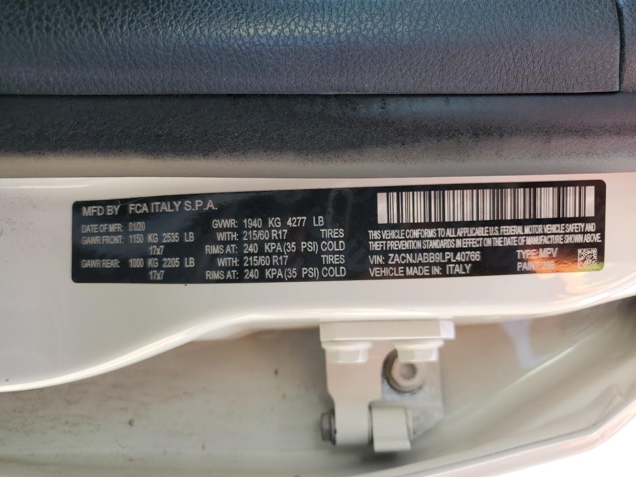 ZACNJABB9LPL40766 2020 Jeep Renegade Latitude