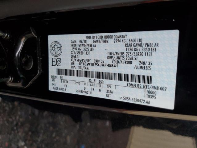 2018 Ford F150 Supercrew VIN: 1FTEW1EPXJKF45841 Lot: 55955704