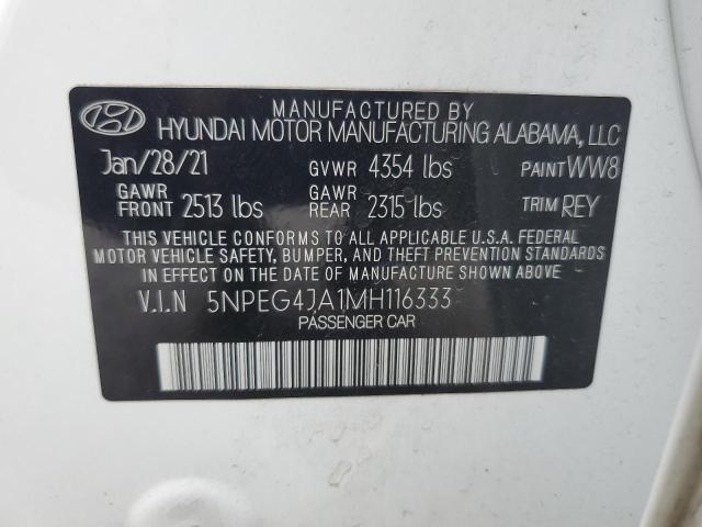 2021 Hyundai Sonata Se VIN: 5NPEG4JA1MH116333 Lot: 56895384