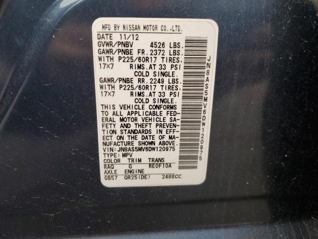 2013 Nissan Rogue S VIN: JN8AS5MV6DW120975 Lot: 53816494