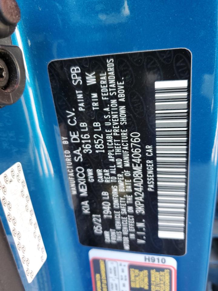 3KPA24AD8ME406760 2021 Kia Rio Lx