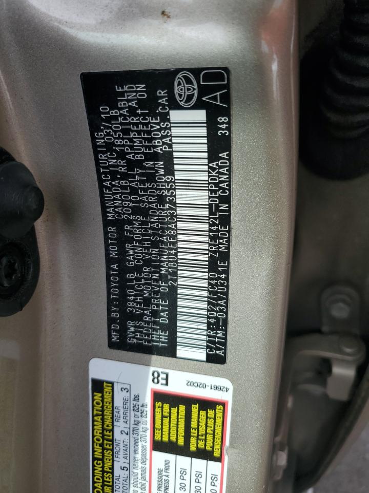 2T1BU4EE8AC373559 2010 Toyota Corolla Base