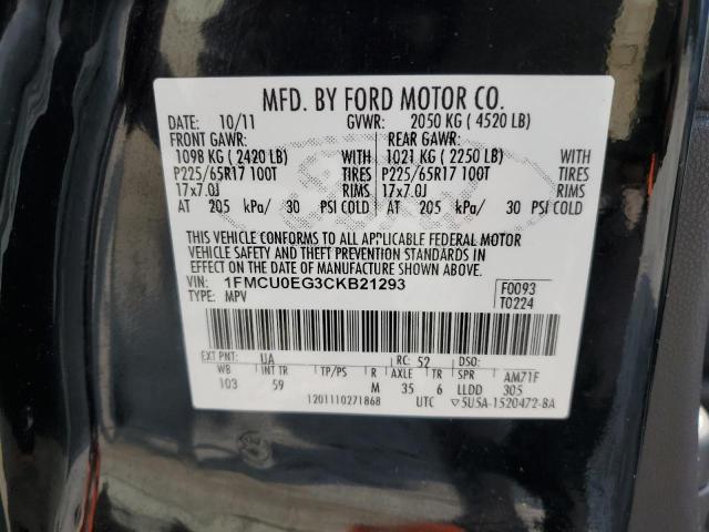 2012 Ford Escape Limited VIN: 1FMCU0EG3CKB21293 Lot: 52379174