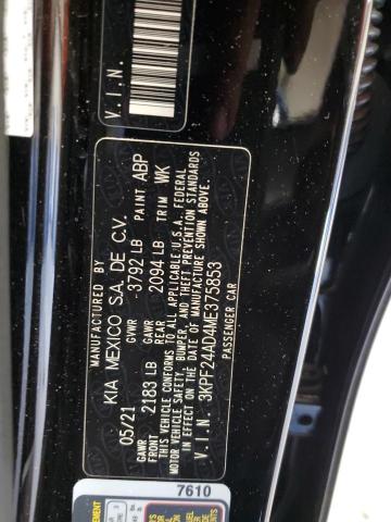 2021 Kia Forte Fe VIN: 3KPF24AD4ME375853 Lot: 55868914