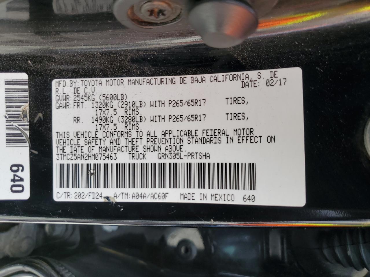 3TMCZ5AN2HM075463 2017 Toyota Tacoma Double Cab