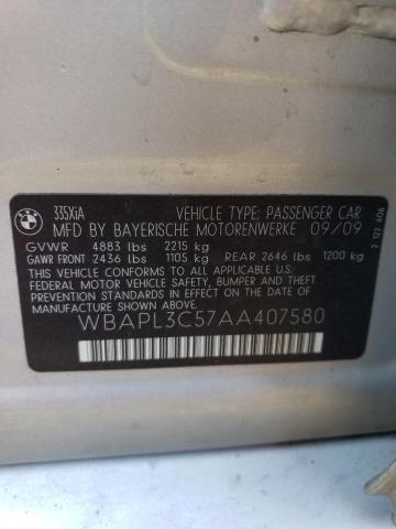 2010 BMW 335 Xi VIN: WBAPL3C57AA407580 Lot: 56475244