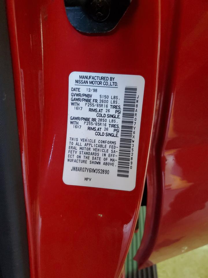 JN8AR07Y6XW352890 1999 Nissan Pathfinder Le
