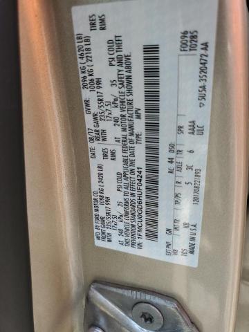 2017 Ford Escape Se VIN: 1FMCU0GD6HUF04241 Lot: 54542294